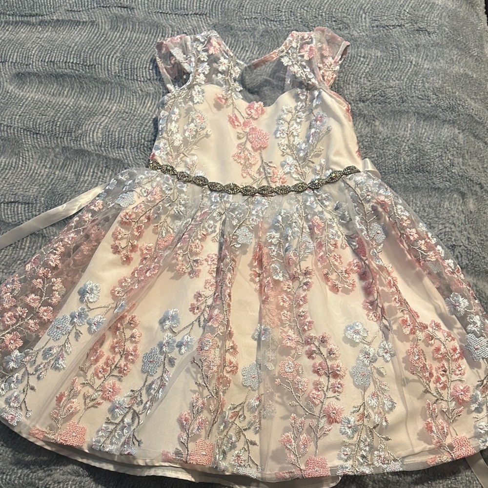 Rare Editions Pastel Floral Kids Dress